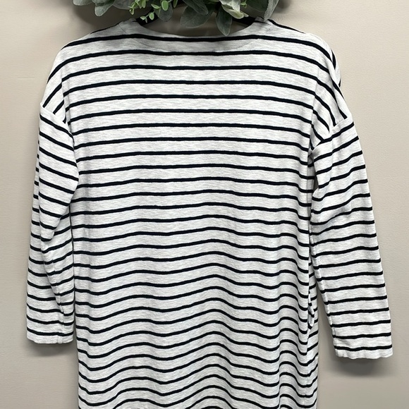 J. Jill Striped Open Front Long Duster Cardigan Sweater S Petite - Picture 7 of 16